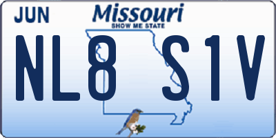 MO license plate NL8S1V