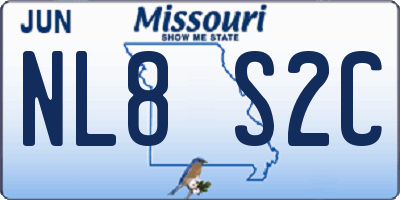 MO license plate NL8S2C
