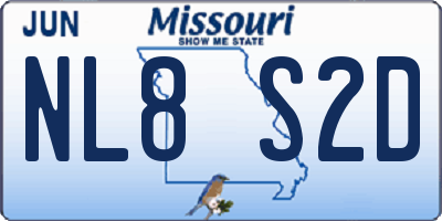 MO license plate NL8S2D