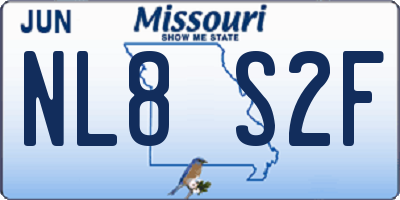 MO license plate NL8S2F
