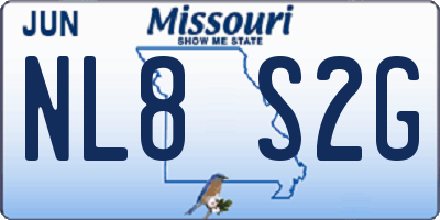 MO license plate NL8S2G