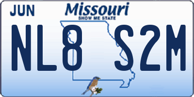 MO license plate NL8S2M