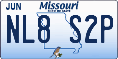 MO license plate NL8S2P