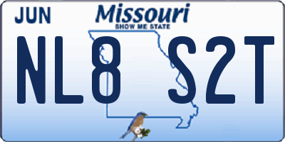 MO license plate NL8S2T