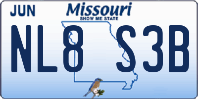 MO license plate NL8S3B