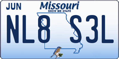 MO license plate NL8S3L