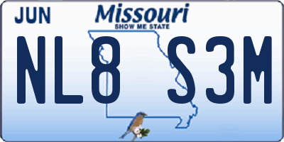 MO license plate NL8S3M