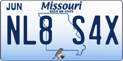 MO license plate NL8S4X