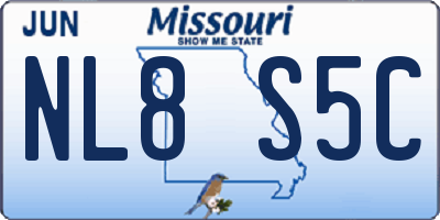 MO license plate NL8S5C