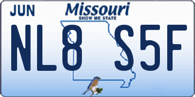 MO license plate NL8S5F