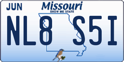 MO license plate NL8S5I