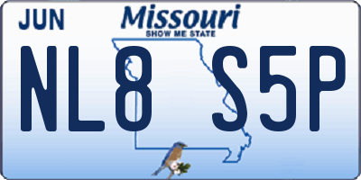 MO license plate NL8S5P