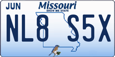 MO license plate NL8S5X