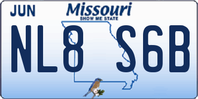 MO license plate NL8S6B