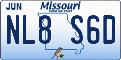 MO license plate NL8S6D