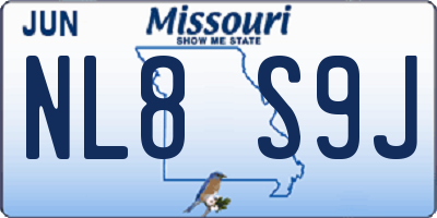 MO license plate NL8S9J