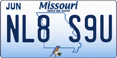 MO license plate NL8S9U