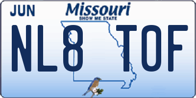 MO license plate NL8T0F