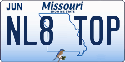MO license plate NL8T0P