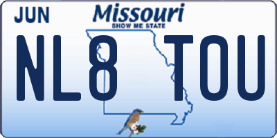 MO license plate NL8T0U