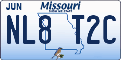 MO license plate NL8T2C