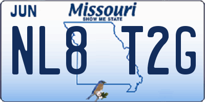 MO license plate NL8T2G