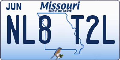 MO license plate NL8T2L