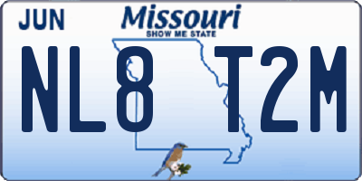 MO license plate NL8T2M
