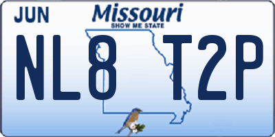 MO license plate NL8T2P