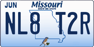 MO license plate NL8T2R