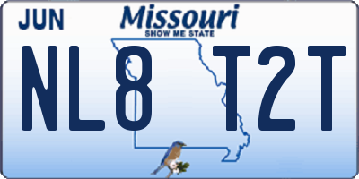 MO license plate NL8T2T