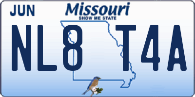 MO license plate NL8T4A