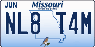 MO license plate NL8T4M