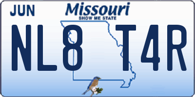 MO license plate NL8T4R