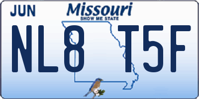 MO license plate NL8T5F