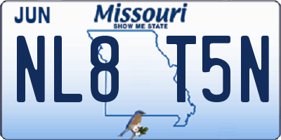 MO license plate NL8T5N