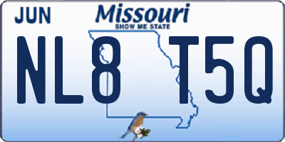 MO license plate NL8T5Q
