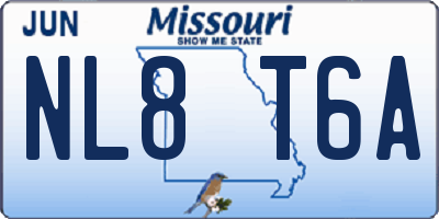 MO license plate NL8T6A