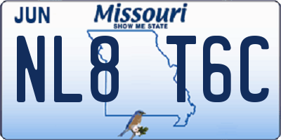 MO license plate NL8T6C