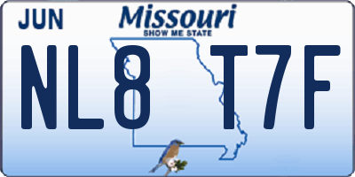 MO license plate NL8T7F