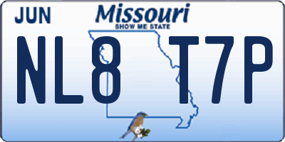 MO license plate NL8T7P