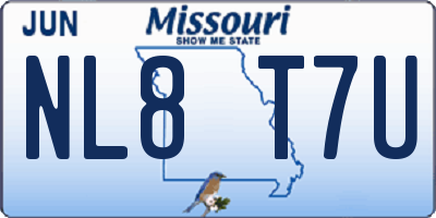 MO license plate NL8T7U