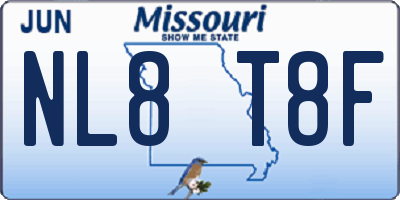 MO license plate NL8T8F