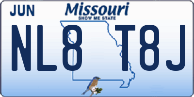 MO license plate NL8T8J