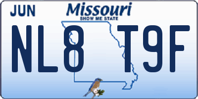 MO license plate NL8T9F