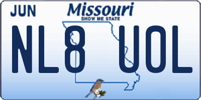 MO license plate NL8U0L