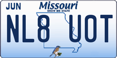 MO license plate NL8U0T