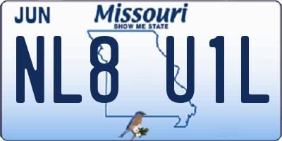 MO license plate NL8U1L