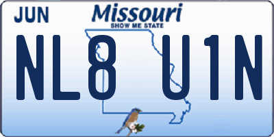MO license plate NL8U1N