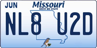 MO license plate NL8U2D